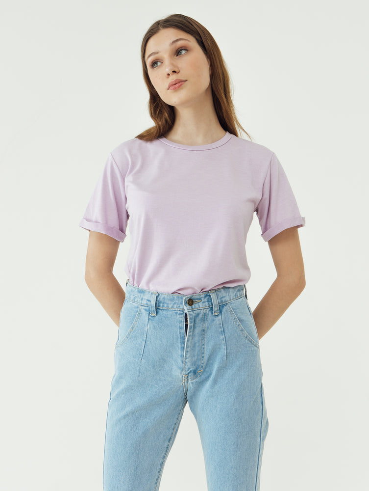 
            
                Load image into Gallery viewer, Number 61 Lipat Basic Women T-shirt in Purple
            
        