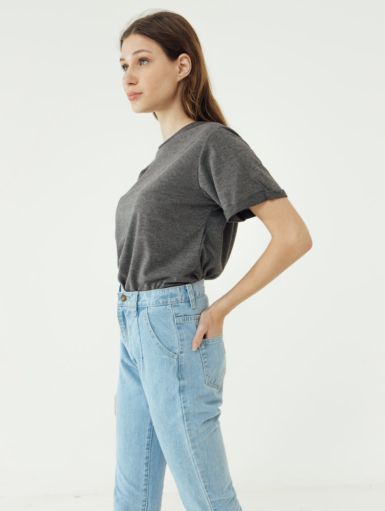 
            
                Load image into Gallery viewer, Number 61 Lipat Basic Women T-shirt in Dark Grey
            
        